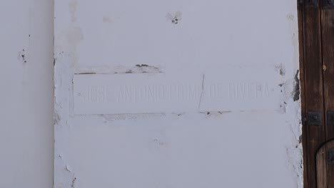 commemorative plaque of jose antonio primo de rivera in comares, spain