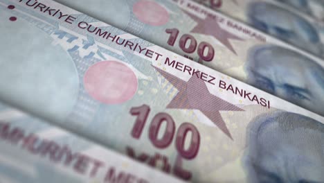 turkish lira money banknote surface loop animation