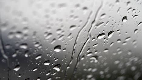 close up water droplets on the glass, natural pattern of raindrops