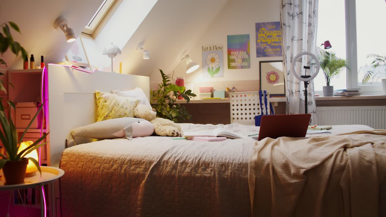 십대 소녀의 아한 침실