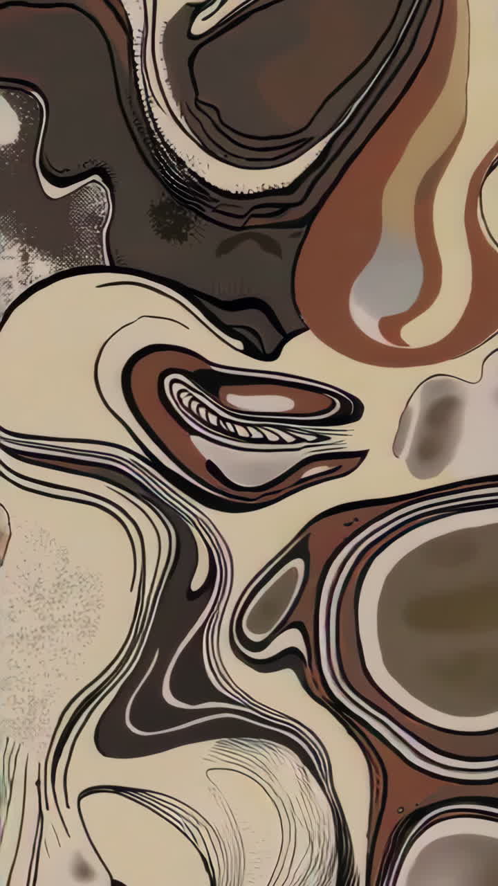 Abstract Organic Art with Earthy Tones and Flowing Lines