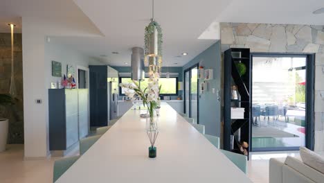 st gély villa kitchen with designer lighting