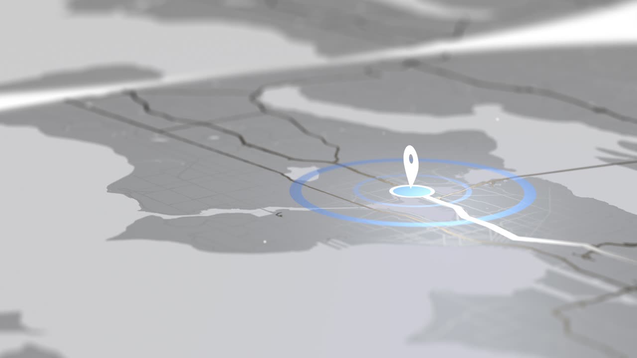 4k 영상으로 거리와 도로를 가진 회색 도시 지도