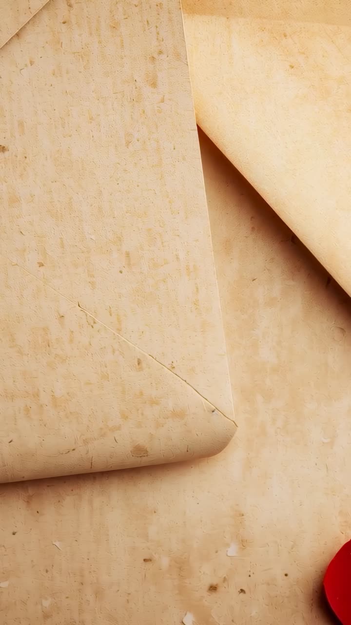 Vídeo vertical: câmera movendo-se para baixo e para a direita, mostrando folhas empilhadas no prato, migalhas, sal, ponto vermelho