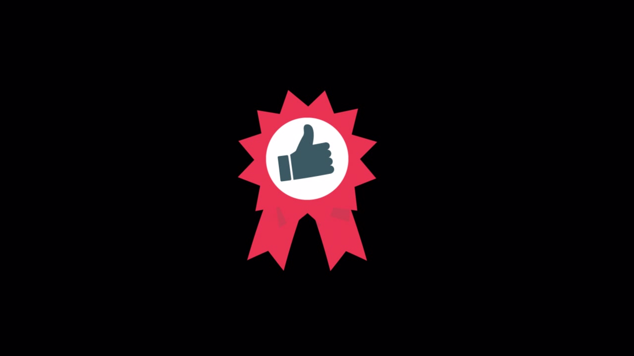 Animated Thumbs Up Like Icon on Award Ribbon