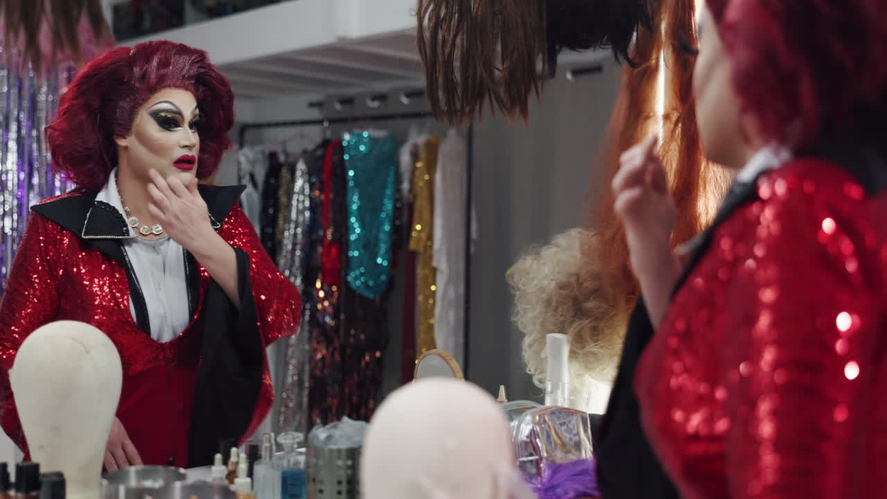 Drag Queen Preparing in Dressing Room