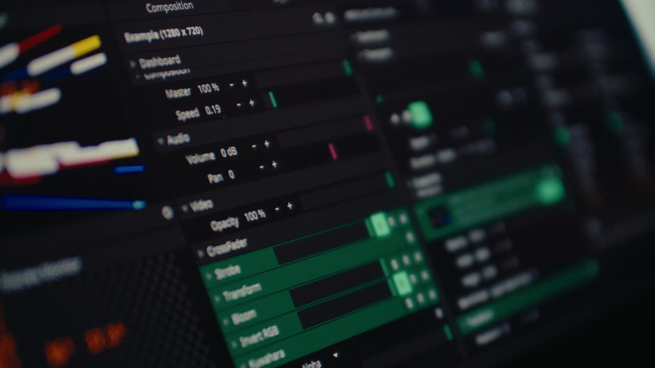 close up on controlling software on pc studio monitor audio and video for main stage event