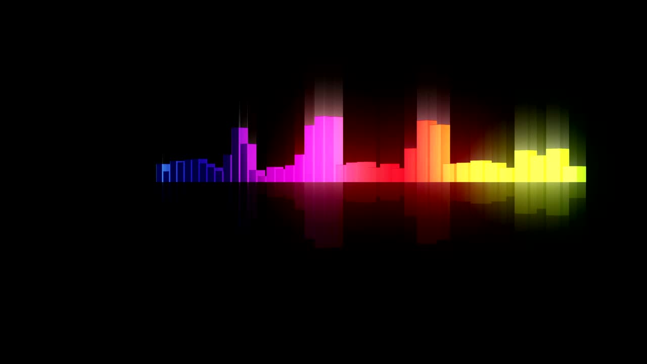 Audio colorful wave animation. Sound wave from equalizer. Pulse music player. Futuristic digital sound wave concept. Loop background.