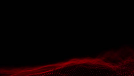 Animation-of-glowing-red-mesh-waving-on-seamless-loop-on-black-background