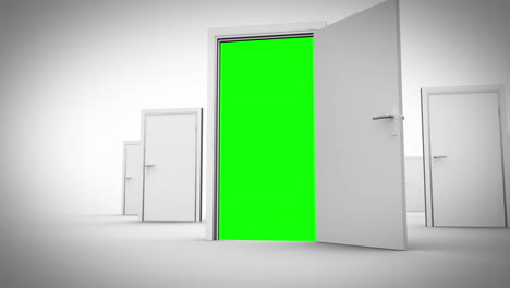 doors opening to reveal chroma key animation