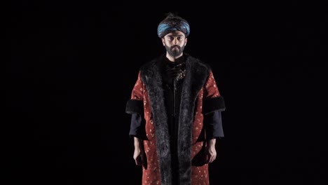 ottoman sultan.black background.