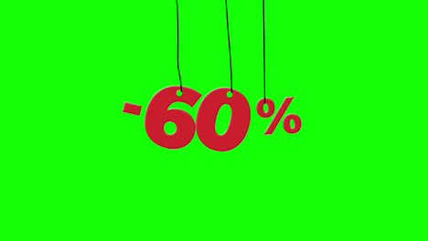 Sale-discount-60-percent-off-with-hanging-badge.-paper-tag-label-animation.