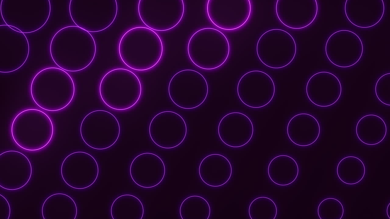 The image showcases a captivating and modern design of glowing purple circles arranged in a circular pattern on a black background, creating a visually striking and intriguing aesthetic