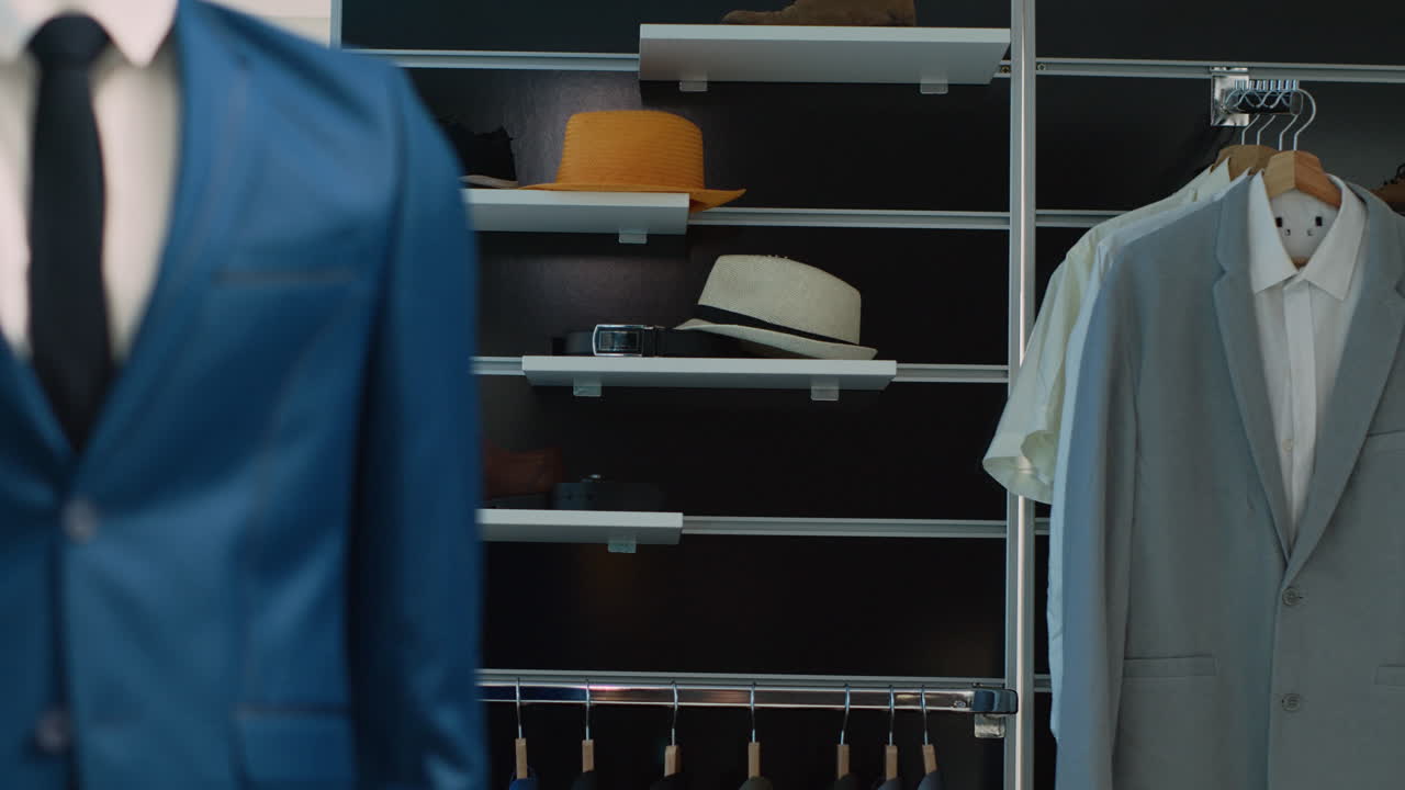 Suits and hats on display