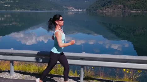 woman jogging outdoors