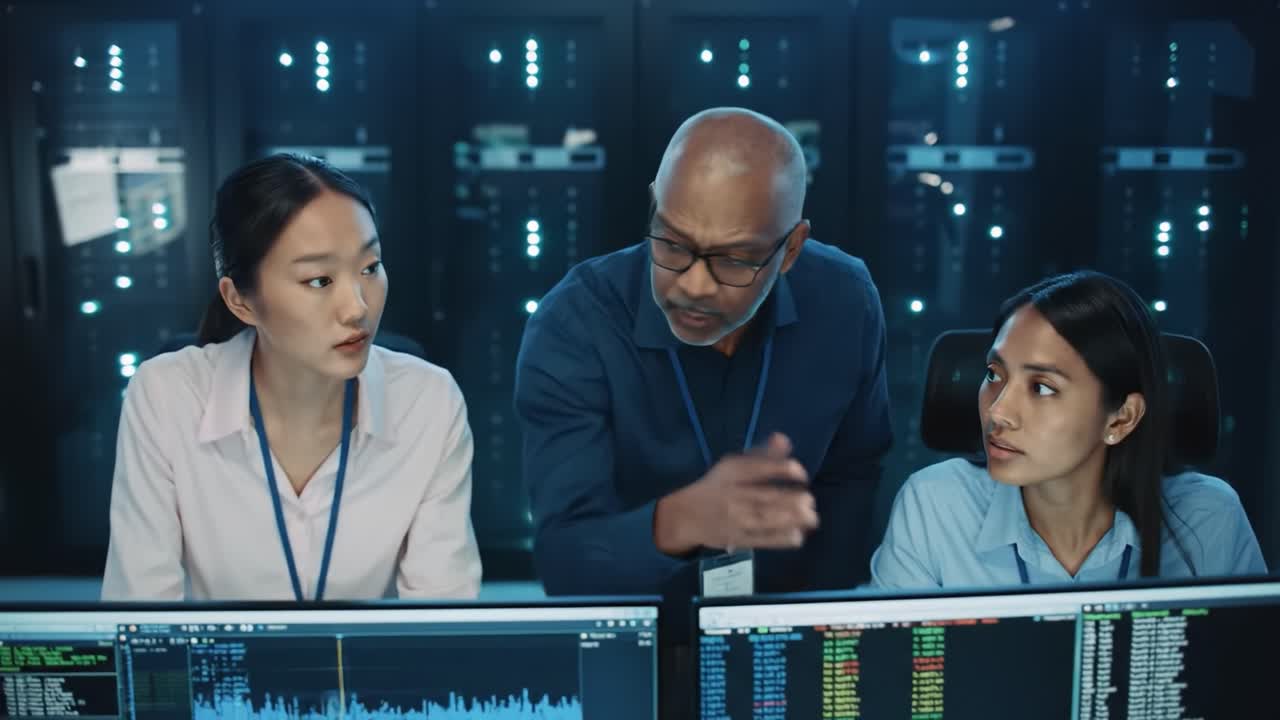 IT Staff Meeting in Server Room