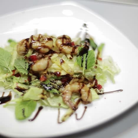 fresh salad with seafood