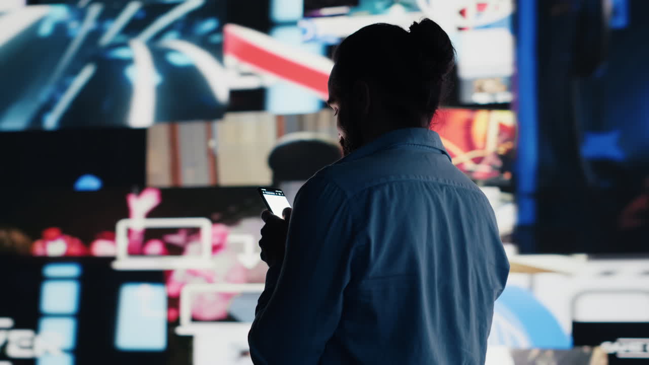 Young addicted guy obsessing over social media presence at all times