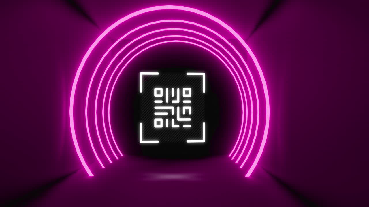Animation of flickering white QR code
