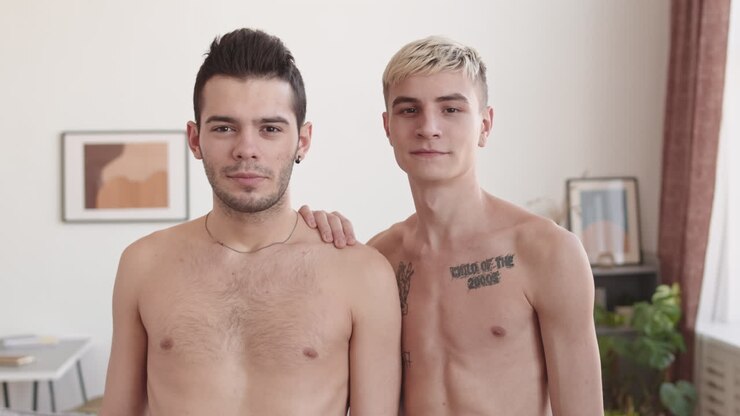 Portrait of Couple Standing at Home