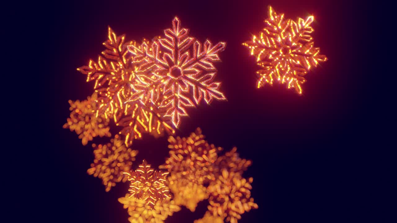 3d 골든 크리스마스 배경은 보케와 필드의 깊이를 가지고 있습니다. 반이는 장난감 눈알이 공중에 매달려 있습니다. 아름답게 반이는 천천히 흔들리고 빛에 반이는. 4k에서 새해를 위해 아름다운 3d.