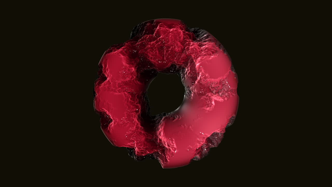 Flowing futuristic liquid red shape on outer space