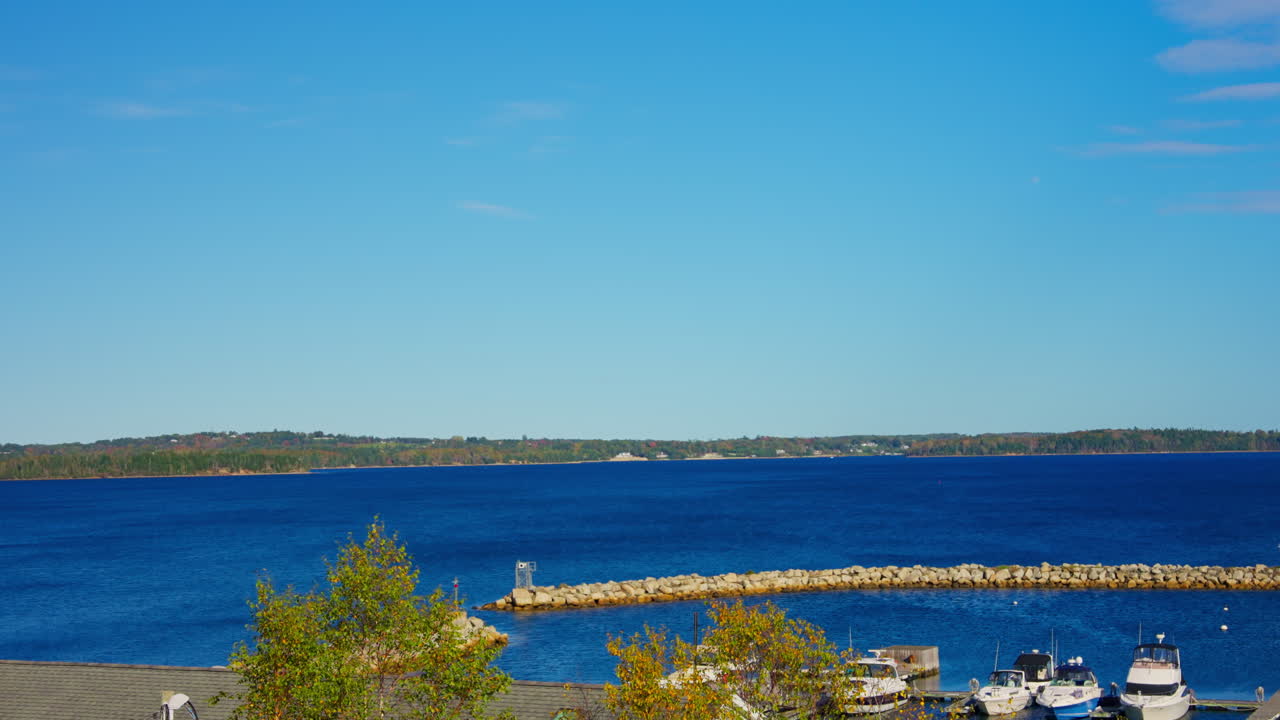 Time Lapse over Oak Island in Nova Scotia, Canada.