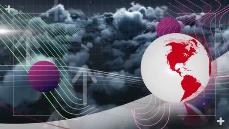 Animación-Del-Procesamiento-De-Datos-Financieros-Sobre-Globos-Y-Nubes