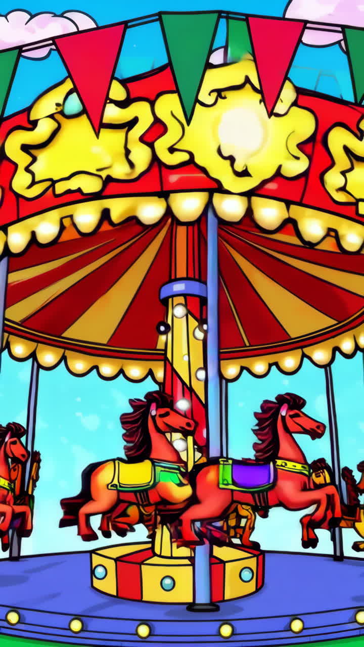 Colorful Cartoon Carousel