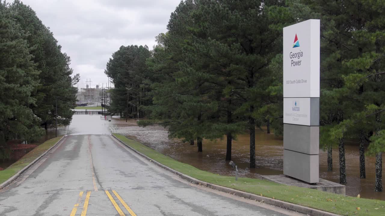 Hurricane Helene flooding Georgia Power in Atlanta, Georgia.