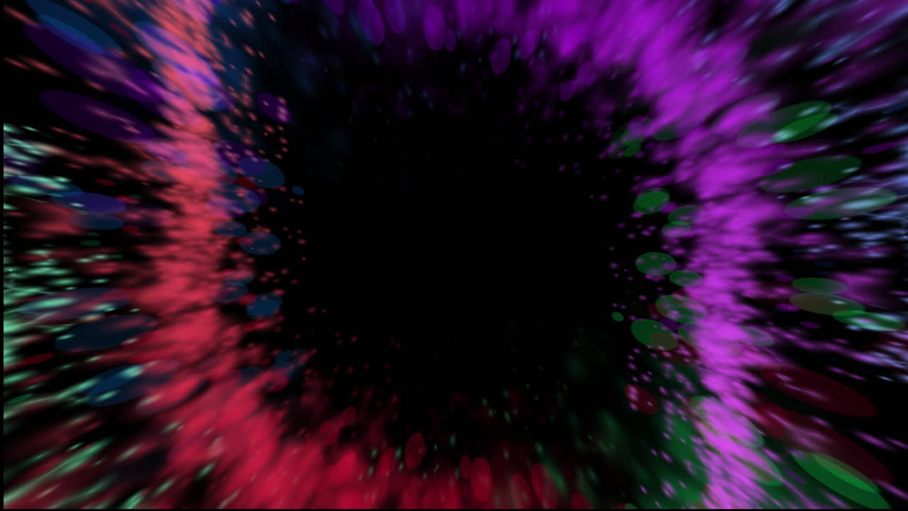 animación de ensayos de luz brillante con espacio de copia en fondo negro