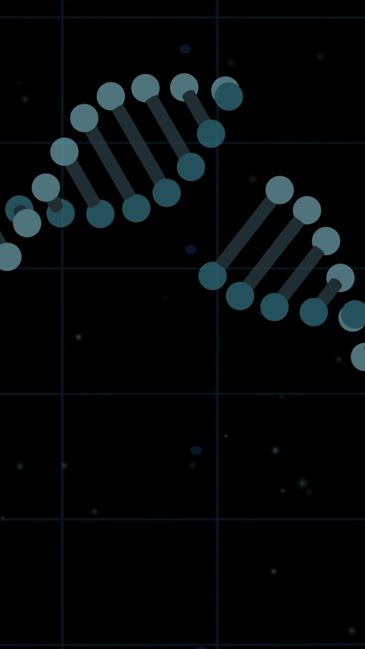 Dna structures spinning against red graph over grid network against black background