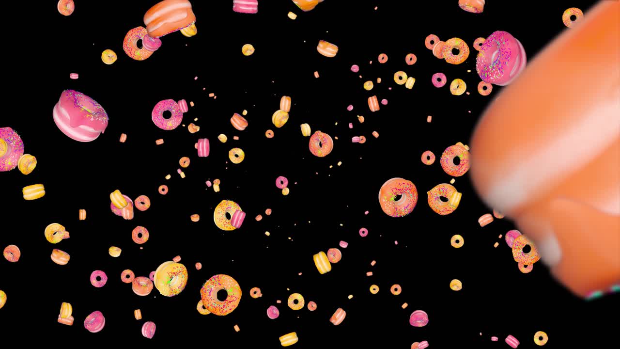 Falling Colorful Donuts