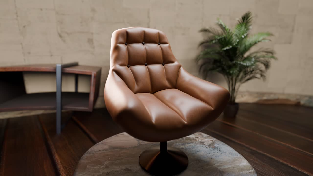 Interior design with a chair and plant