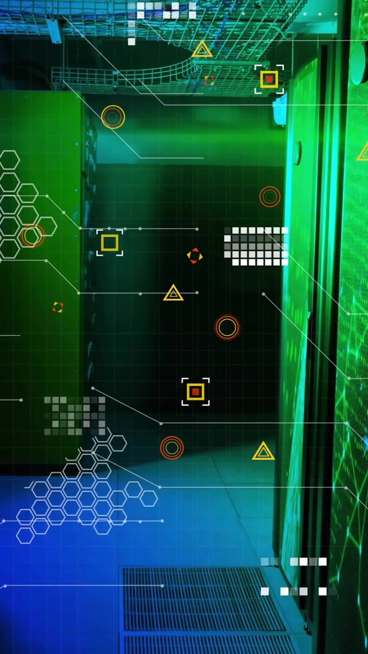 Animation of digital data processing over computer servers