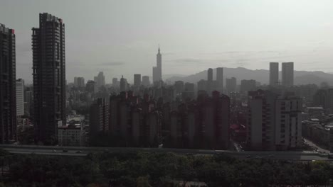 aerial view of city of taipei