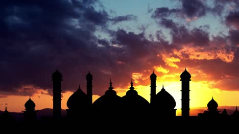 time lapse at sunset of the islamic shrine on temple mount in the old city of jerusalem, israel