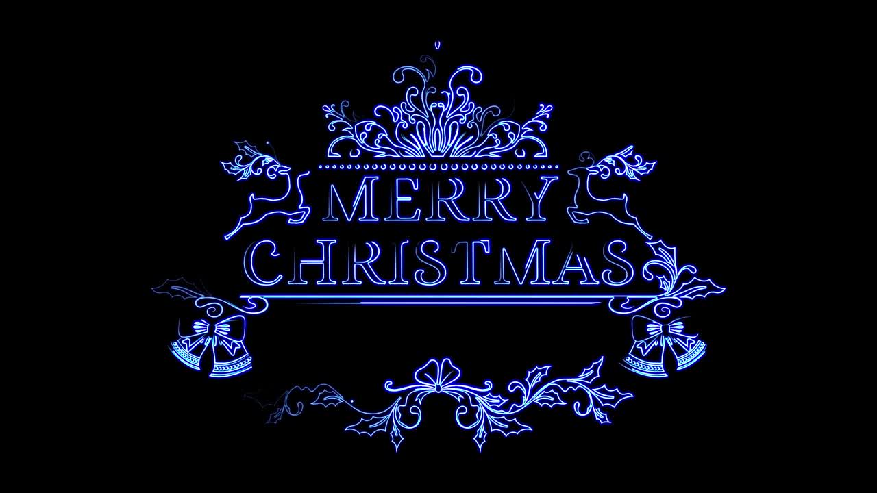 크리스마스 사인보드 애니메이션 모션 네온 라인 4k 아름다운 텍스트 크리스마스 축하