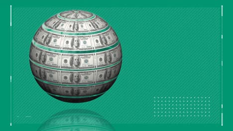 billetes de dólar en un globo