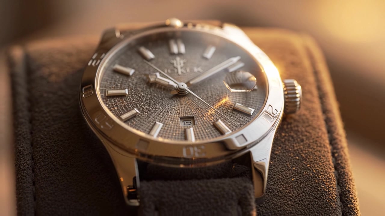 Stunning close-up of an elegant wristwatch showcasing intricate design and craftsmanship, reflecting light beautifully, perfect for watch enthusiasts and collectors.