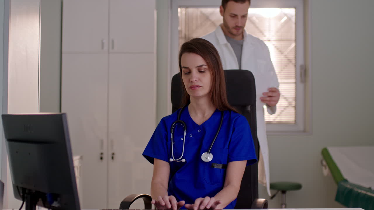 Doctors and Nurses Working in a Medical Office