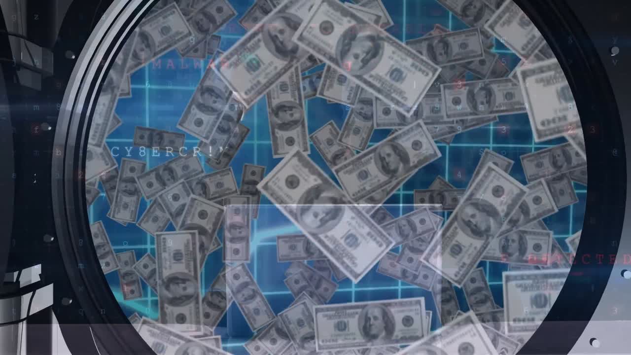 은행권에 대한 데이터 처리의 애니메이션