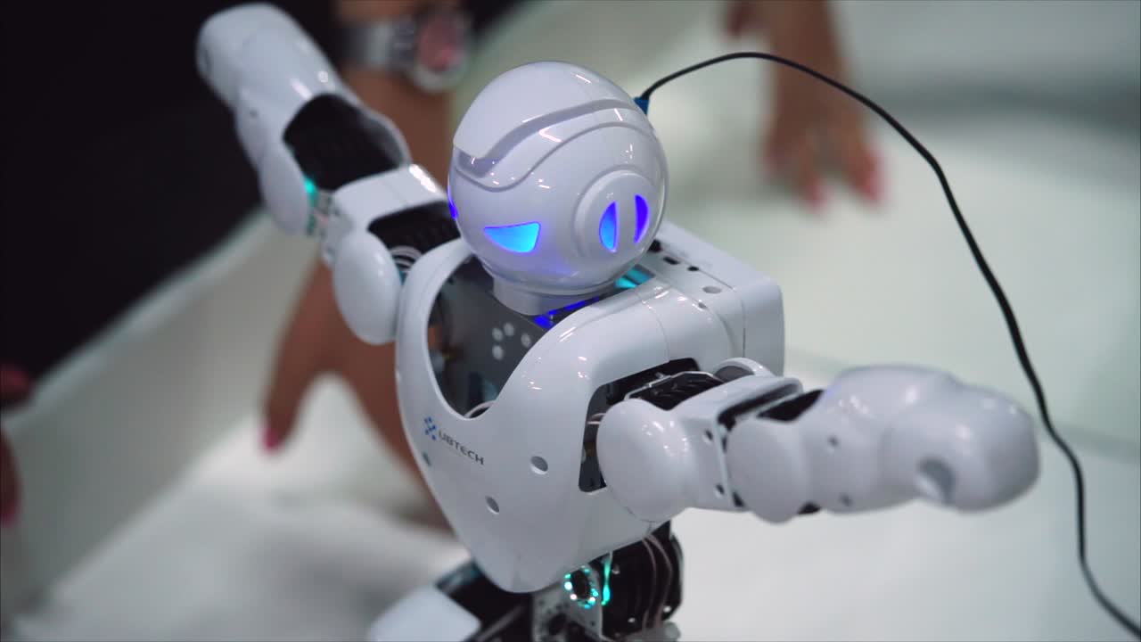 Closeup of a White Robot