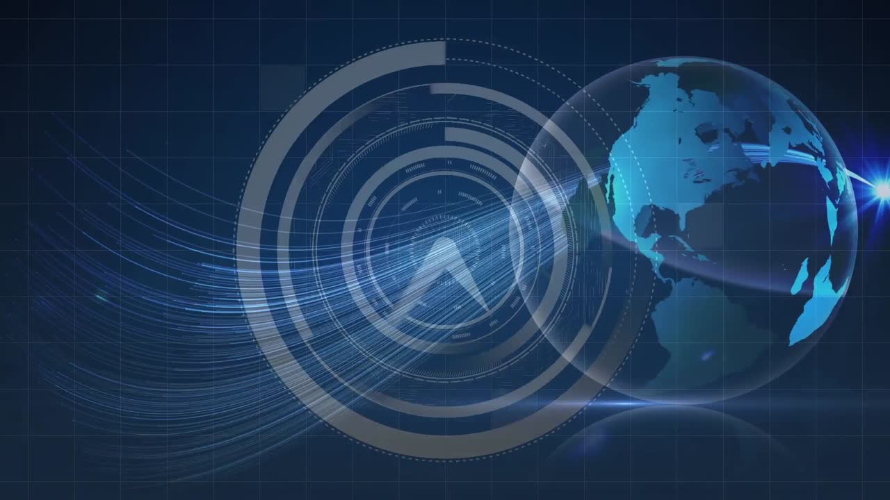 Animation of clock moving over rotating globe