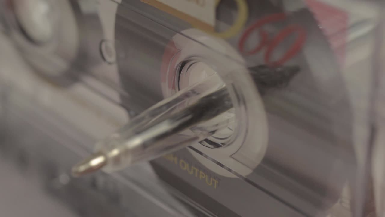 Winding retro cassette tapes with a pen macro