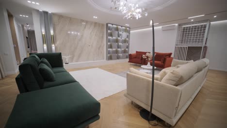 video of interior room design and decoration modern minimal style living and dining area studio apartment.