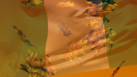 animation of flag of nigeria and leaves falling