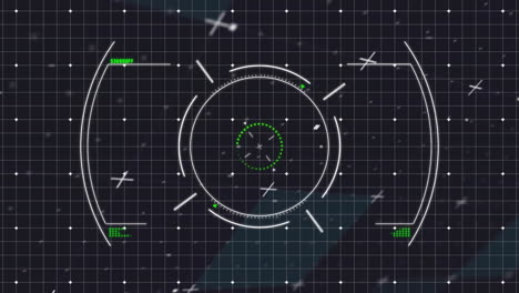 animation des scope-scannings über flecken und linien auf schwarzem hintergrund