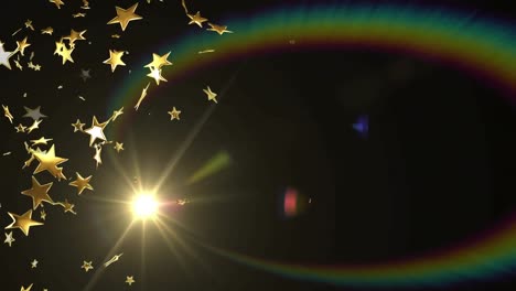 animation of light spots and stars on black background