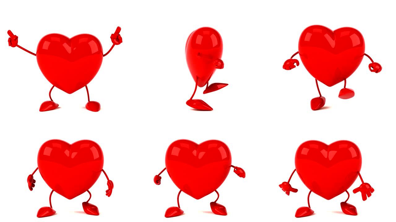 재미있는 심장 클립 - 4k 3d 애니메이션